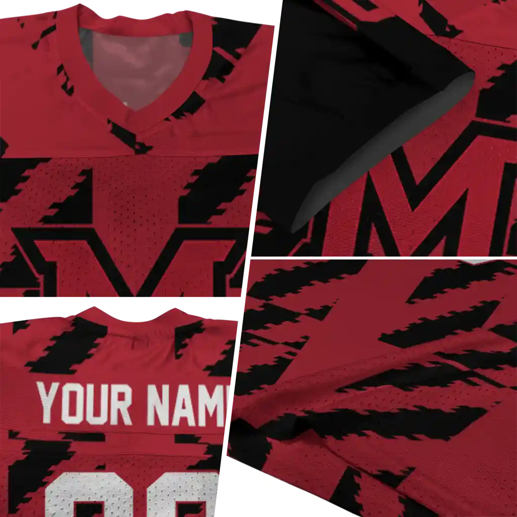 customized miami redhawks stripe block red jersey new arrival