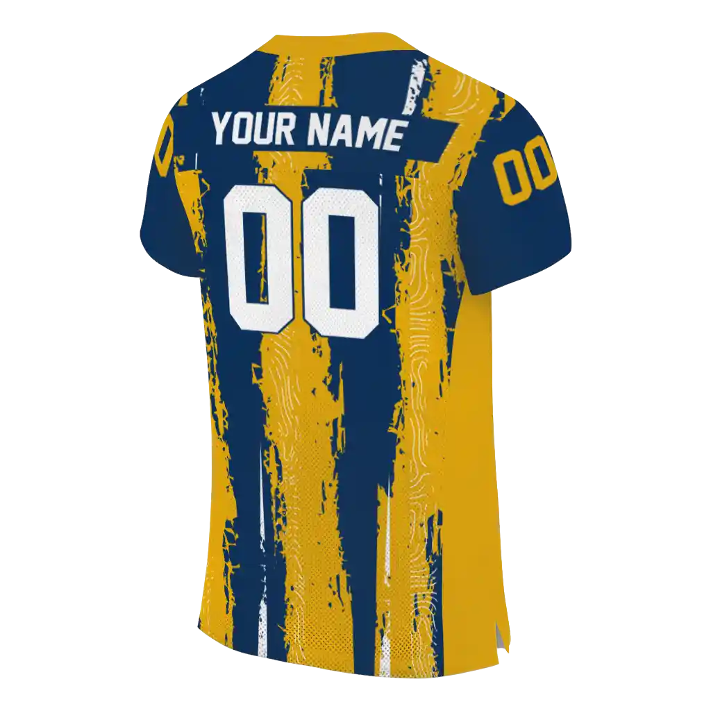 customized west virginia mountaineers striped texture blue jersey high quality