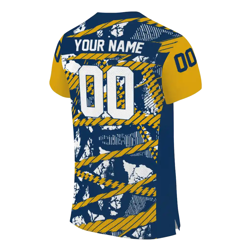 personalized west virginia mountaineers camo shatter blue jersey high quality